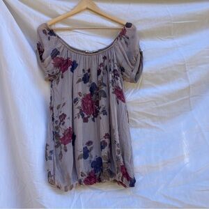 Marina Gigli gray silk floral blouse, size small
